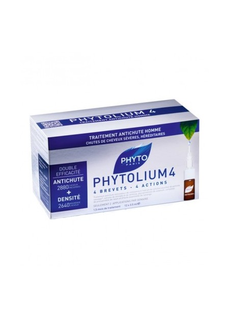 PHYTO PHYTOLIUM, 4 concentré intensif antichute - 12 fioles de 3,5 ml