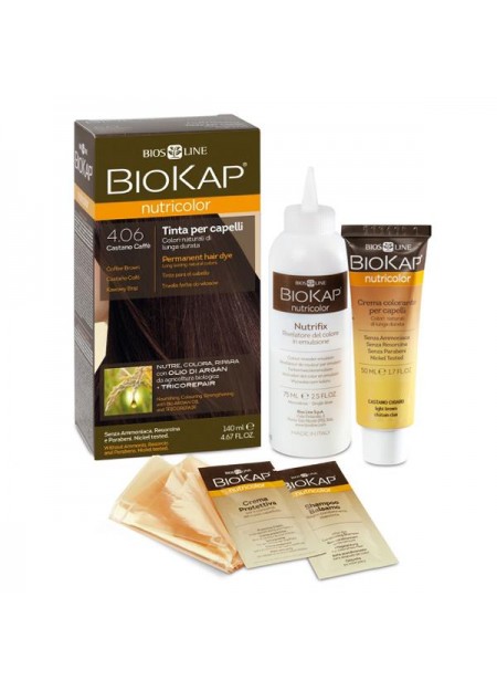 BIOKAP NUTRICOLOR TEINTURE POUR CHEVEUX CHATAIN CAFÉ 4.06