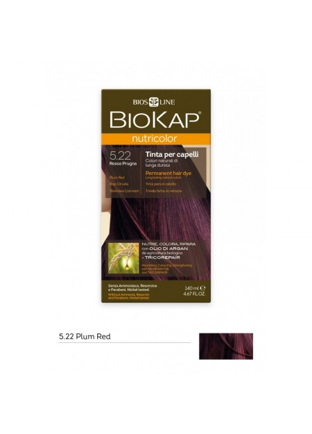 BIOKAP NUTRICOLOR TEINTURE POUR CHEVEUX ROUGE PRUNE 5.22