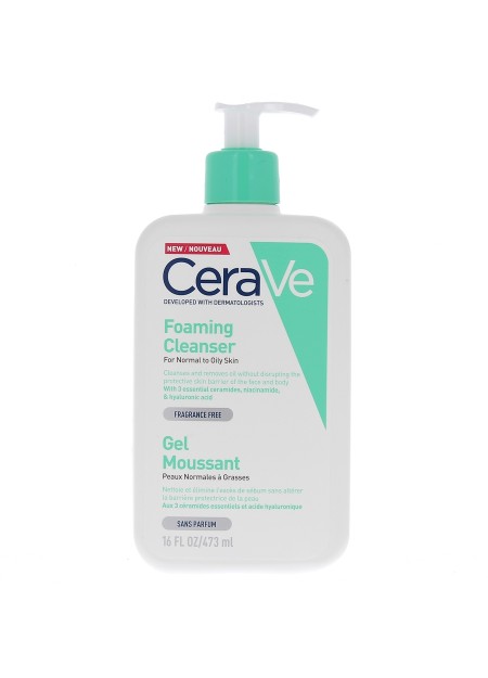 CERAVE GEL MOUSSANT PEAUX NORMALES À GRASSES 473ML