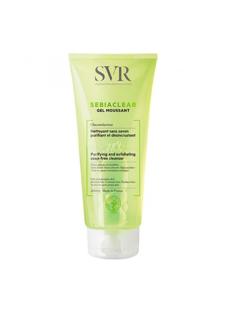 SVR - Gel Moussant Visage & Corps Anti-Imperfection Sebiaclear - Pour Peau  Sensible, Mixte à Grasse, à