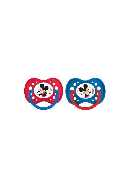 dodie 1 Sucette +18 mois "DUO MICKEY" silicone avec anneau N°A65