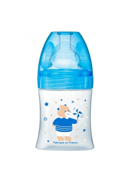 DODIE Biberon Sensation+ 150 ml BLEU OURSON 0-6 mois tétine plate débit 1