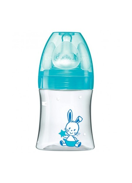 DODIE Biberon Initiation+ 150 ml TRANSPARENT VALENTIN LAGOON 0-6 mois tétine ronde 3 vitesses débit 1