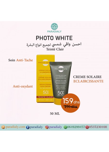 M&D PHOTOWHITE CRÈME SOLAIRE TEINTÉE CLAIRE ECLAIRICISSANTE SPF 50+ 50ML
