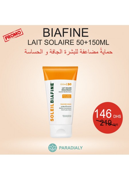 BIAFINE LAIT SOLAIRE ULTRA-HYDRATANT FPS 50+ PEAUX SÈCHES ET DÉSHYDRATÉS