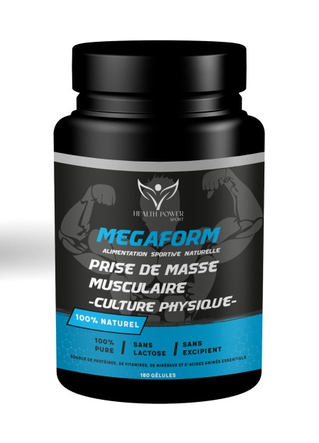 Health Power MegaForm Prise de Masse Musculaire – 180 Gélules