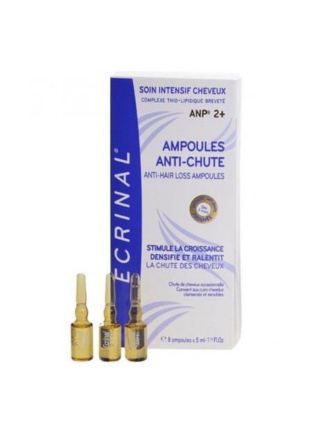 ECRINAL CHEVEUX Ampoules anti-chute. Bt 8 ampoules 5 ml