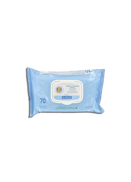 KLORANE BEBE Lingettes nettoyantes pour le change. Boîte 70