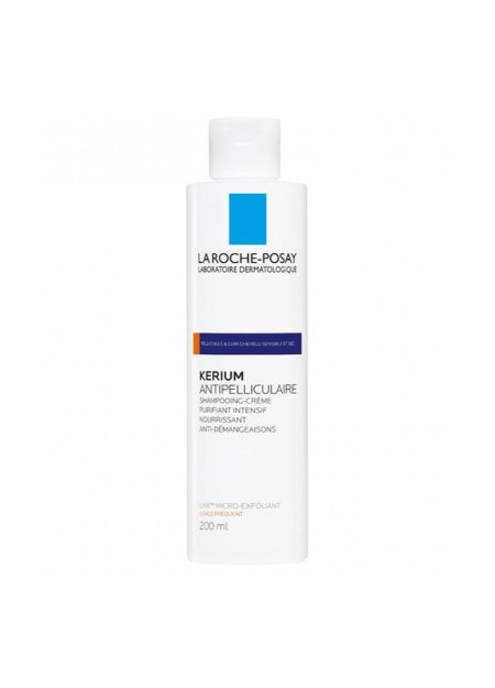 LA ROCHE-POSAY KERIUM, Shampooing-Crème Pellicules Sèches - 200 ml